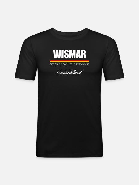 Wismar - Männer Slim Fit T-Shirt - Schwarz
