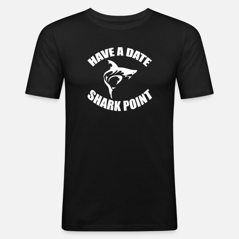 HAVE A DATE - SHARK POINT - Männer Slim Fit T-Shirt - Schwarz