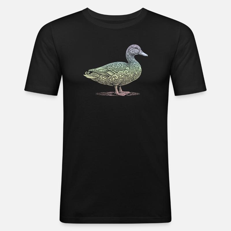 Ente - Männer Slim Fit T-Shirt - Schwarz