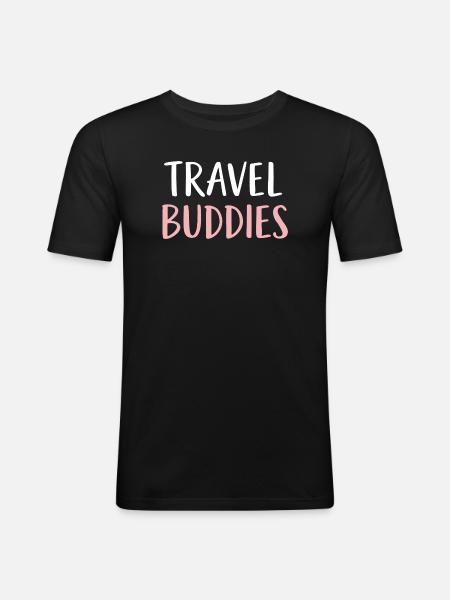 Compagnons de voyage - T-shirt près du corps Homme - noir