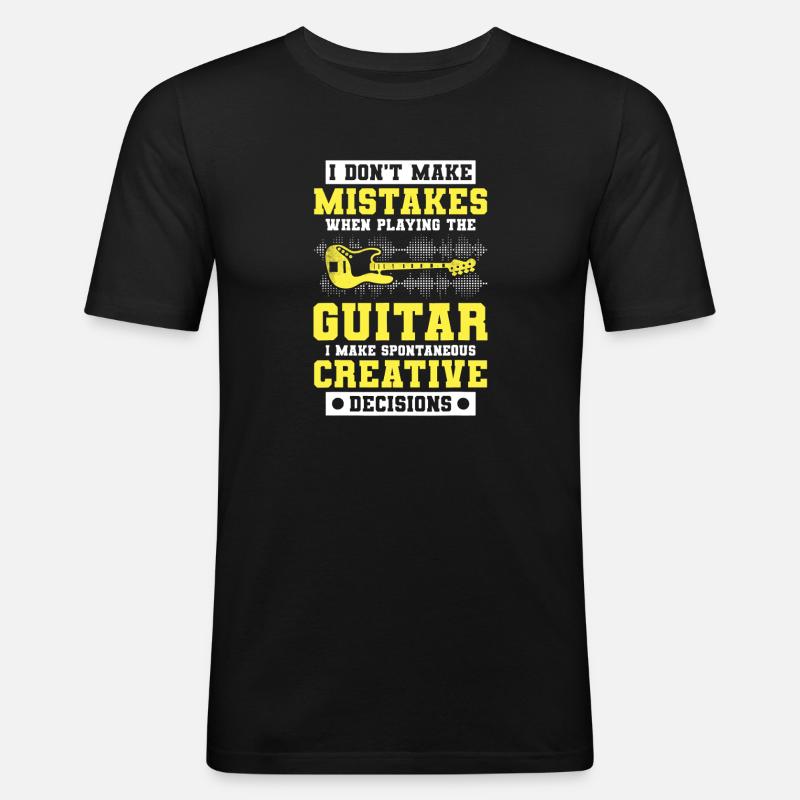 Guitar Creative Decisions Tee - Männer Slim Fit T-Shirt - Schwarz