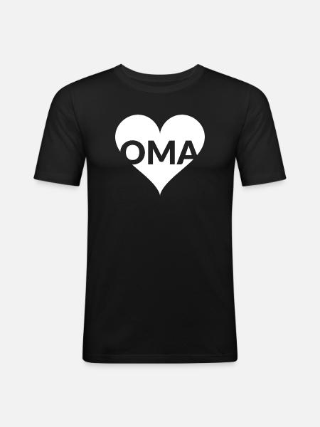 Grandma Heart Logo Love Design - Men's Slim Fit T-Shirt - black