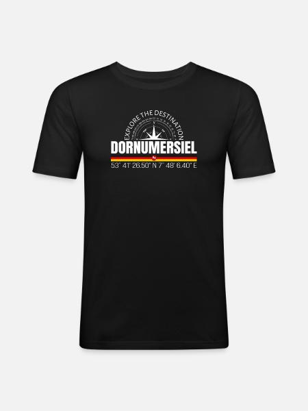 Dornumersiel - Männer Slim Fit T-Shirt - Schwarz