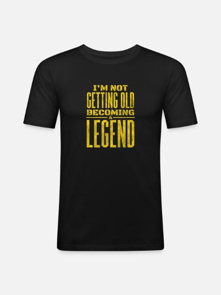 Legend Birthday - Männer Slim Fit T-Shirt - Schwarz