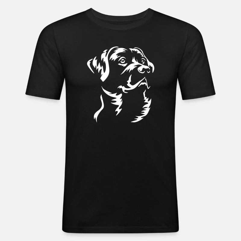 Labrador Kopf "Black Edition" - Männer Slim Fit T-Shirt - Schwarz