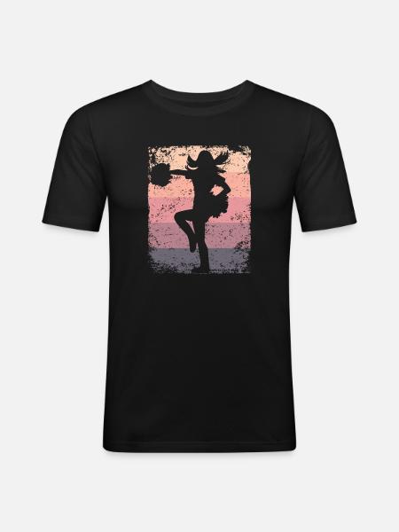Cheerleader Cheer Mom Cheerleading - Männer Slim Fit T-Shirt - Schwarz
