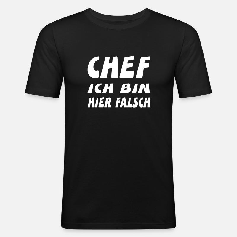 Chef - Männer Slim Fit T-Shirt - Schwarz
