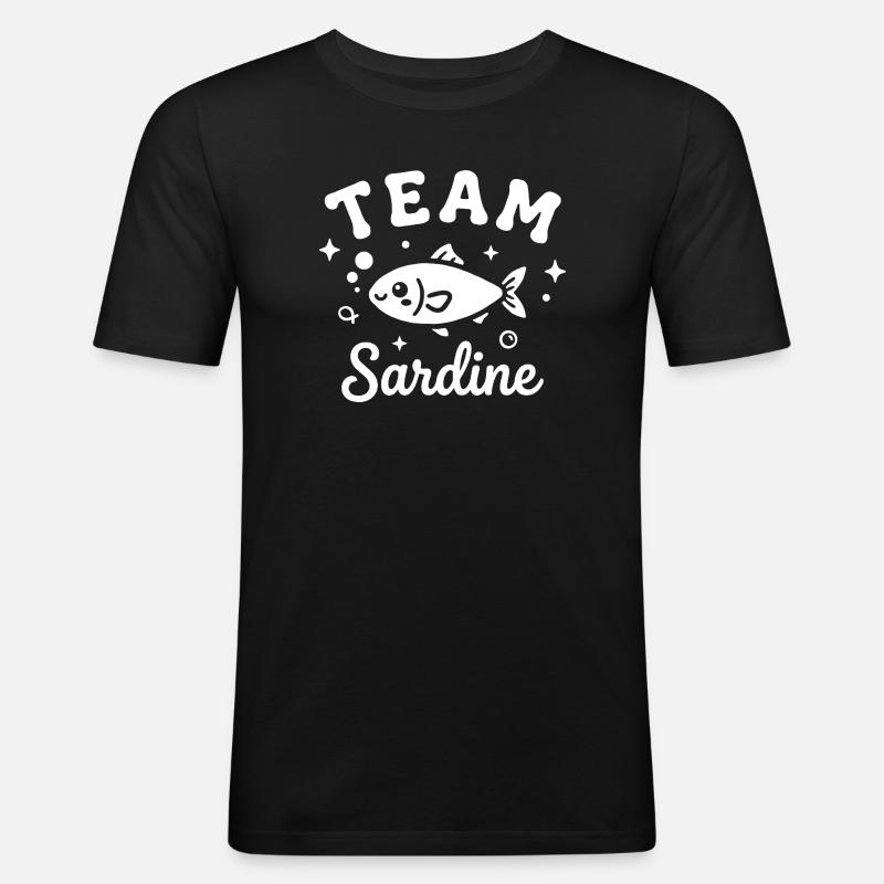 Sardinenteam – nautisches Design - Männer Slim Fit T-Shirt - Schwarz