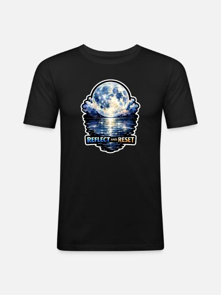 Moon Meditation, Moon Mindfulness, Spiritual - Men's Slim Fit T-Shirt - black