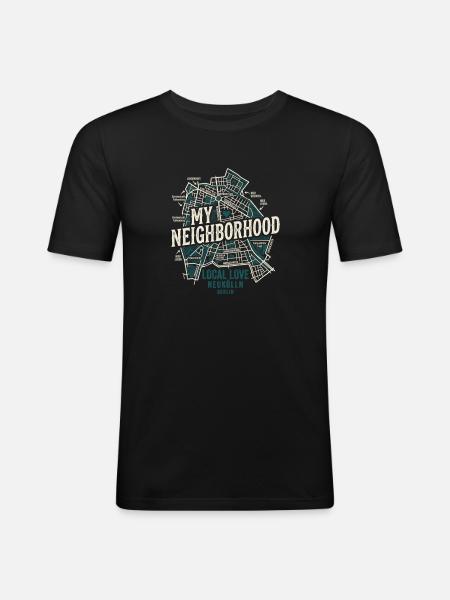 Local Love Berlin - Männer Slim Fit T-Shirt - Schwarz