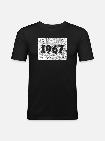 Année 1967 - T-shirt près du corps Homme - noir