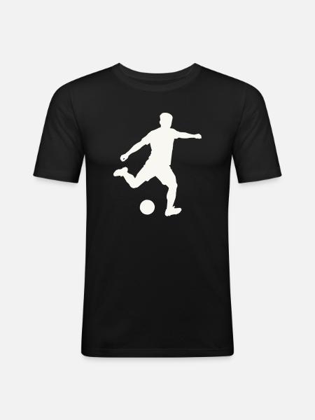 Foosball silhouette in motion - Men's Slim Fit T-Shirt - black
