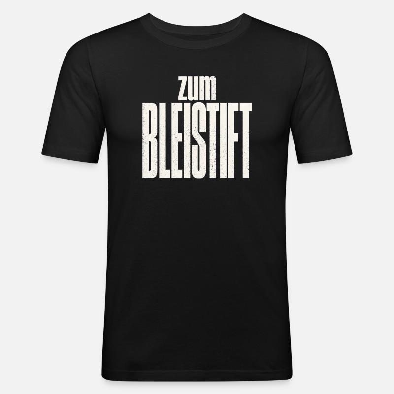 Zum Bleistift - Männer Slim Fit T-Shirt - Schwarz