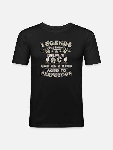Legends May 1961: Uniquely Aged - Men's Slim Fit T-Shirt - black