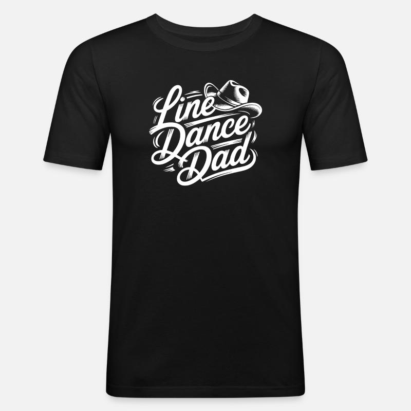Line Dance Dad - Script Logo - Men's Slim Fit T-Shirt - black