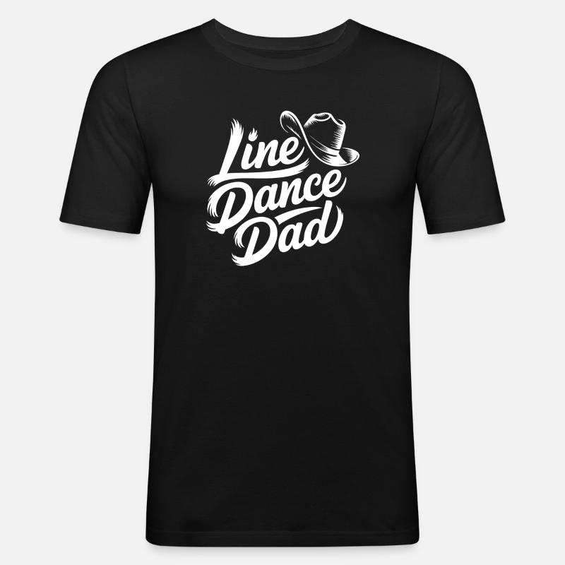 Line Dance Dad - Männer Slim Fit T-Shirt - Schwarz