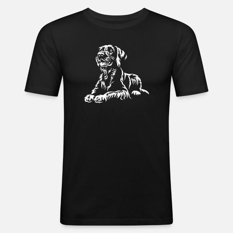 German Wirehaired Whisker "Black Edition" - Men's Slim Fit T-Shirt - black