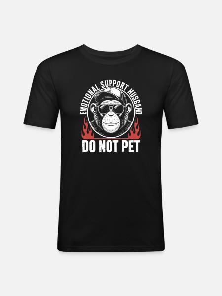 Emotional Support Husband Monkey - Men's Slim Fit T-Shirt - black