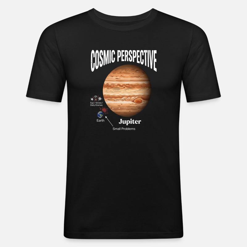 Cosmic Perspective - Männer Slim Fit T-Shirt - Schwarz