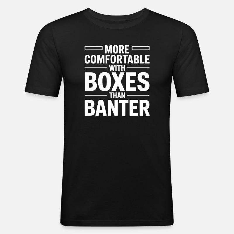 Mit Boxen wohler - Männer Slim Fit T-Shirt - Schwarz
