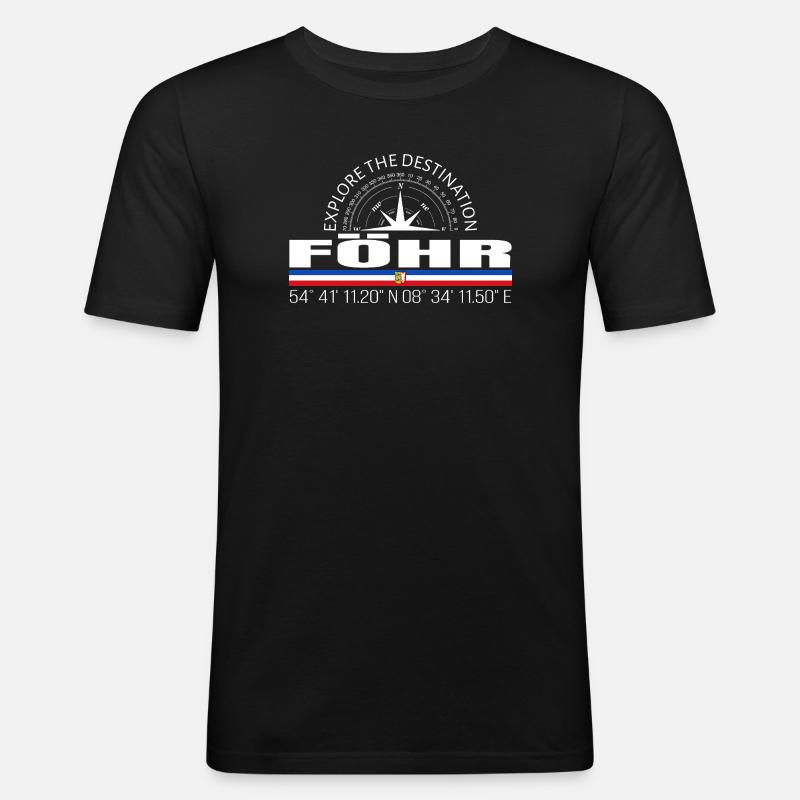 Föhr - Männer Slim Fit T-Shirt - Schwarz
