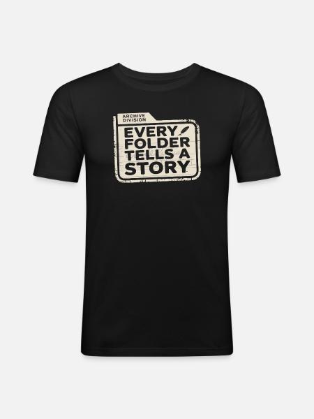 Every Folder Tells a Story - Men's Slim Fit T-Shirt - black