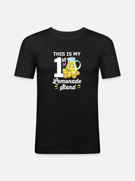 Lemonade, lemonade stand, lemon, lemon - Men's Slim Fit T-Shirt - black