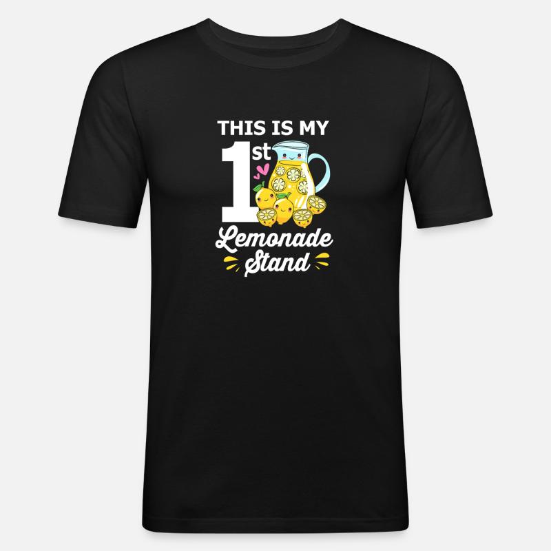 Lemonade, lemonade stand, lemon, lemon - Men's Slim Fit T-Shirt - black