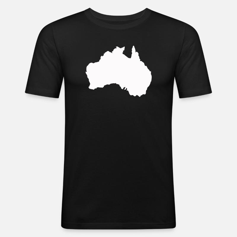 Australien Silhouette Minimal - Männer Slim Fit T-Shirt - Schwarz