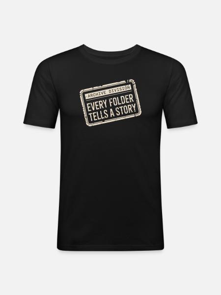 Every Folder Tells a Story - Men's Slim Fit T-Shirt - black