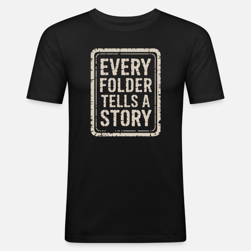 Chaque dossier raconte une histoire - T-shirt près du corps Homme - noir