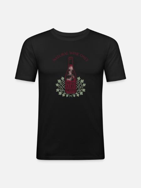 Natural Wine Only - Men's Slim Fit T-Shirt - black
