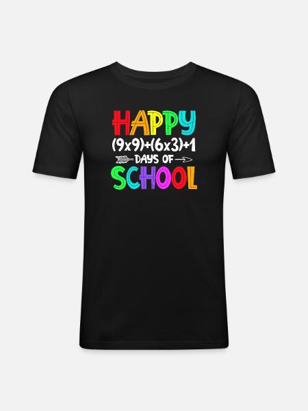 Rainbow Happy Back-to-School - Men's Slim Fit T-Shirt - black