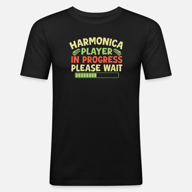 Harmonica Funny Harmonica en cours - T-shirt près du corps Homme - noir