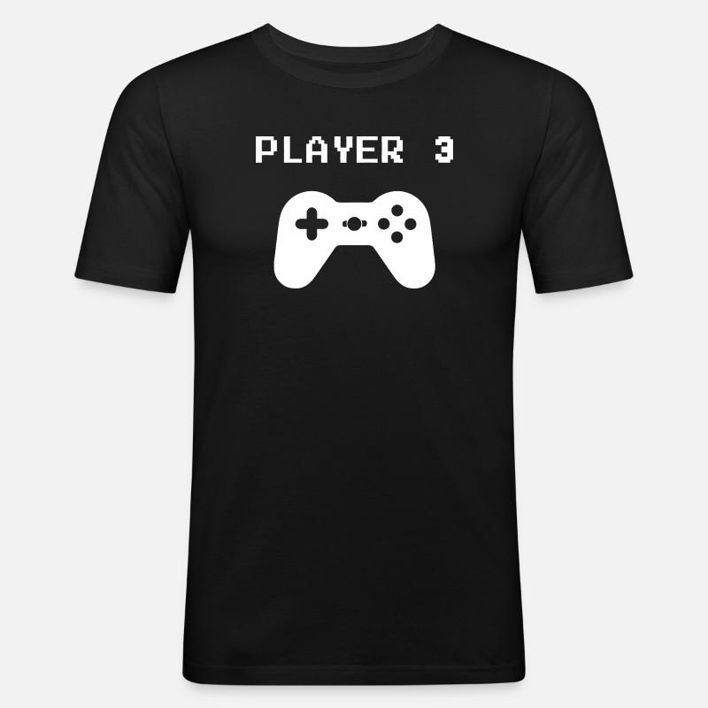 Retro Pixel Controller - Men's Slim Fit T-Shirt - black