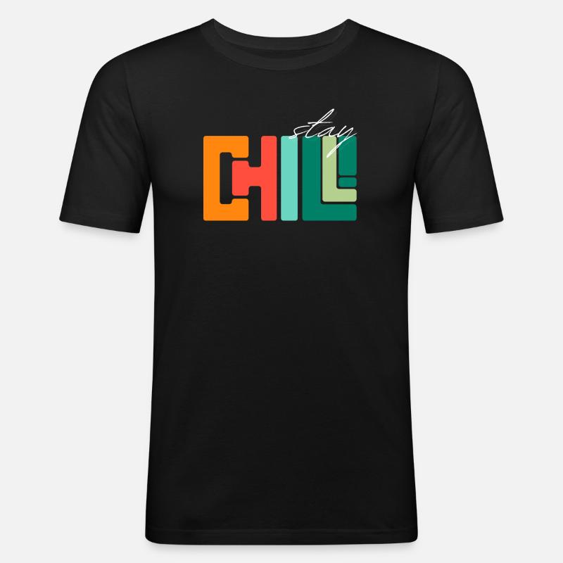 Bleib cool - Männer Slim Fit T-Shirt - Schwarz