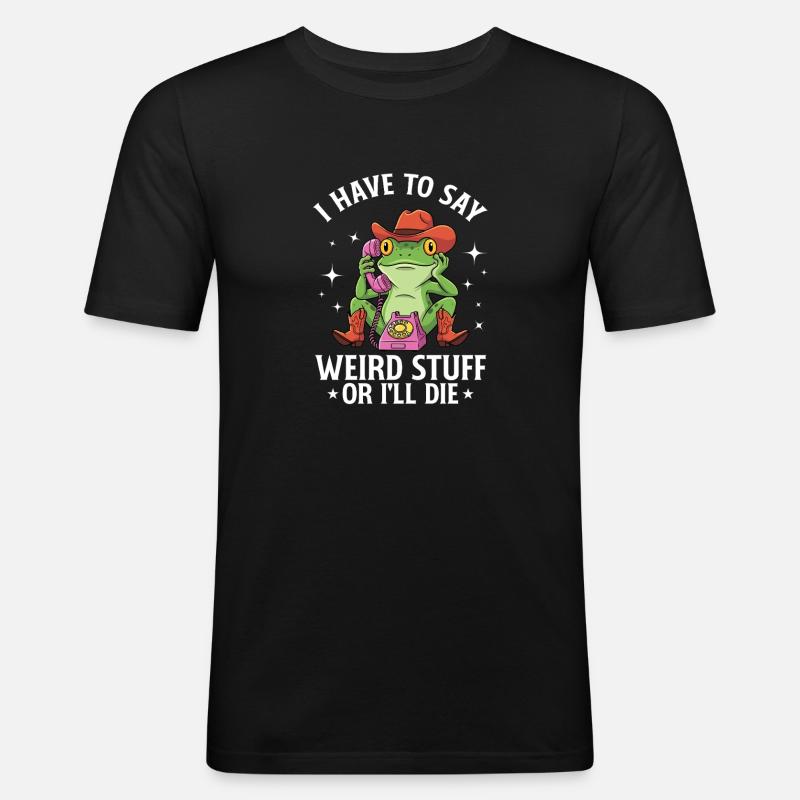 Frosch-Seltsamkeits-Meme - Männer Slim Fit T-Shirt - Schwarz