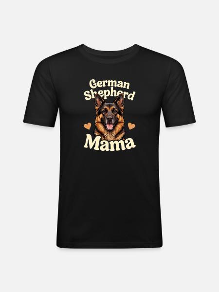 German Shepherd Mom Shepherd Gift - Men's Slim Fit T-Shirt - black