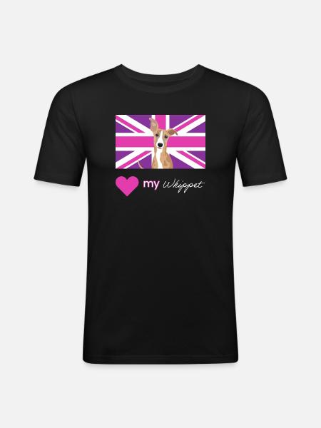 PURPLEWHIPPET (White) - Men's Slim Fit T-Shirt - black
