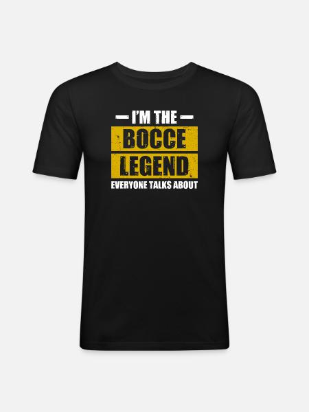 Bocce legend Petanque Boule player - Men's Slim Fit T-Shirt - black