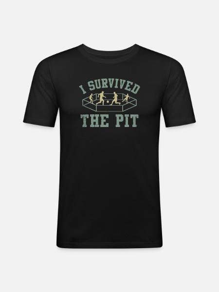I Survived The Pit Ring - Men's Slim Fit T-Shirt - black