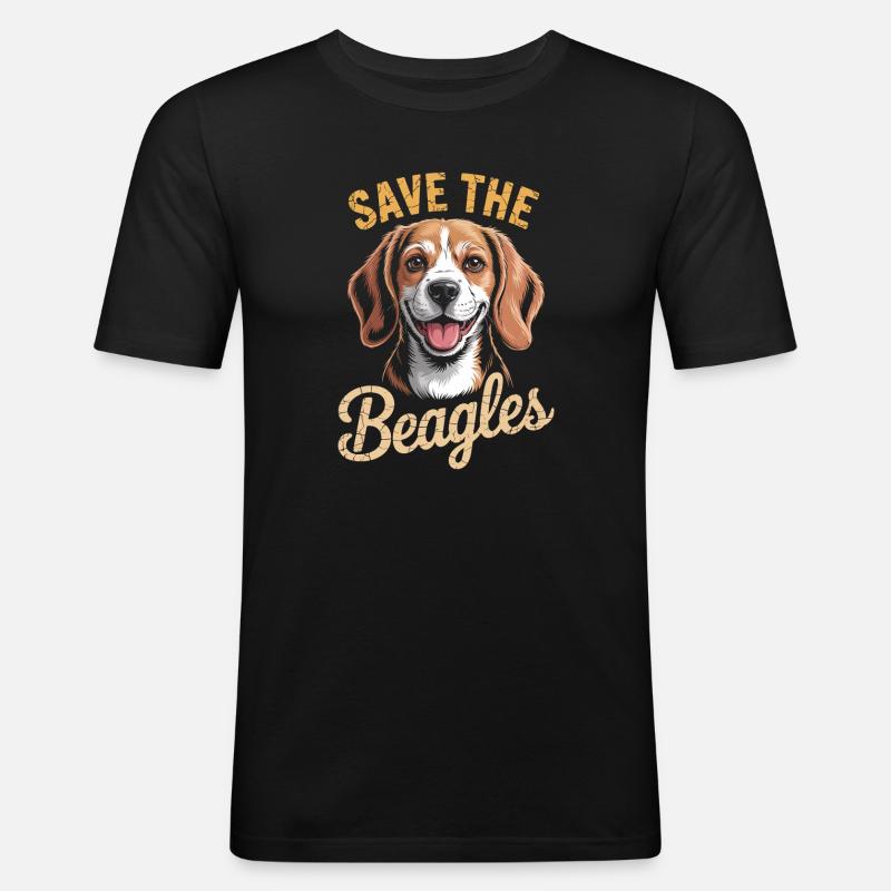 Save the Beagles Beagle Rettungsabschlag - Männer Slim Fit T-Shirt - Schwarz