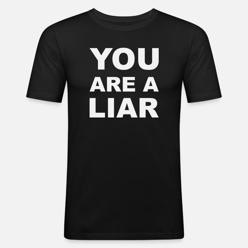 Lügner Lugner White - Männer Slim Fit T-Shirt - Schwarz