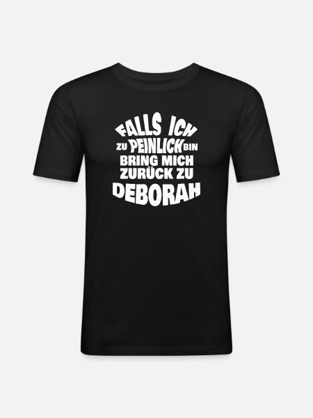 Deborah als JGA - Männer Slim Fit T-Shirt - Schwarz