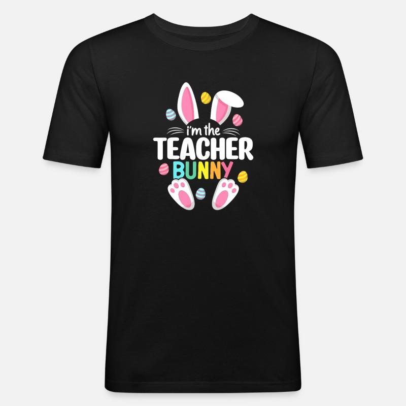 Ich bin der Lehrer-Hase - Männer Slim Fit T-Shirt - Schwarz