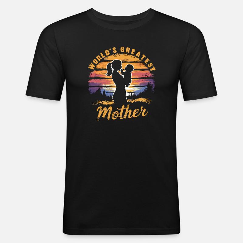 Die größte Mutter der Welt - Männer Slim Fit T-Shirt - Schwarz