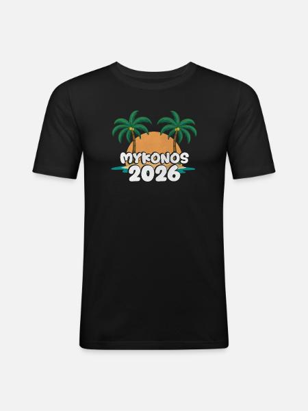 Mykonos 2026 - Men's Slim Fit T-Shirt - black