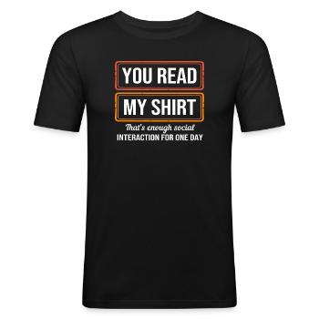 Anxiety Anxious Scaredy Introvert - Men's Slim Fit T-Shirt - black - Front - Nik (191cm)