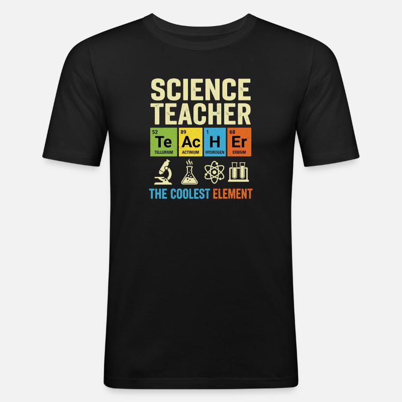 Naturwissenschaftslehrer: Das coolste Element - Männer Slim Fit T-Shirt - Schwarz