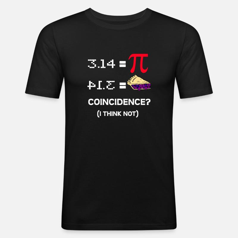 Pi Pie Zufall Tee - Männer Slim Fit T-Shirt - Schwarz